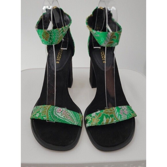 H&M Green floral Block Heeled Sandals - Picture 2 of 9